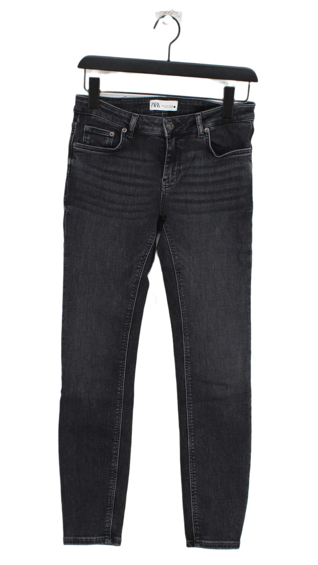 Zara Women's Jeans UK 10 Black Cotton with Elastane, Lyocell Modal, Polyester