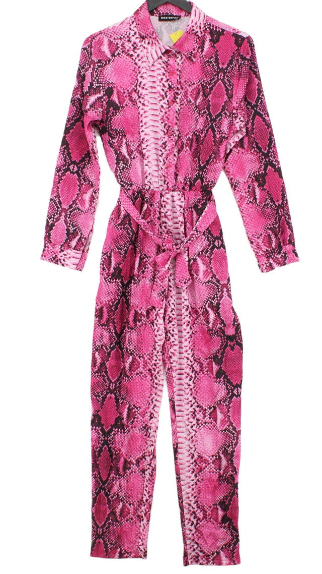 Missy Empire Women's Jumpsuit L Pink Other with Elastane