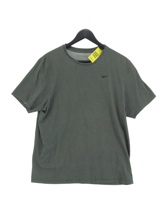 Nike Men's T-Shirt L Grey Cotton with Polyester