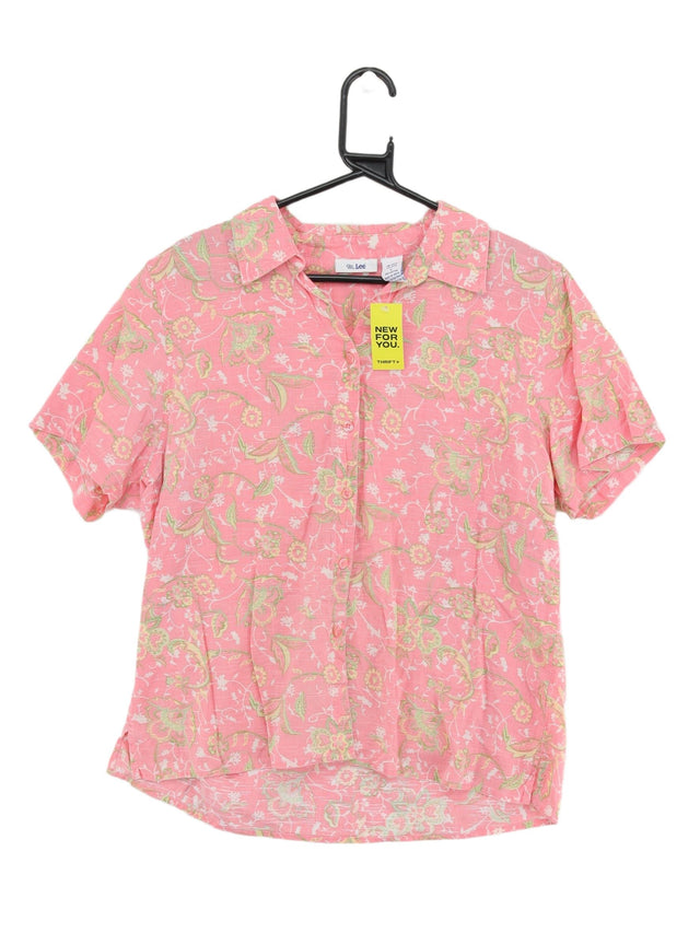 Vintage Lee Women's Shirt L Pink 100% Cotton