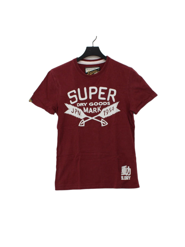 Superdry Men's T-Shirt S Red 100% Cotton