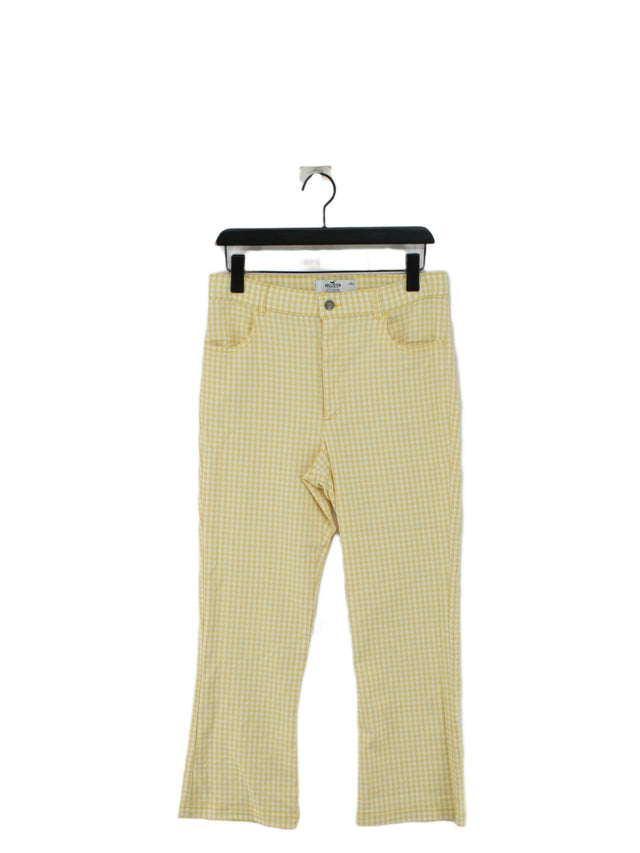 Hollister Women's Trousers L Yellow Viscose with Elastane, Polyester