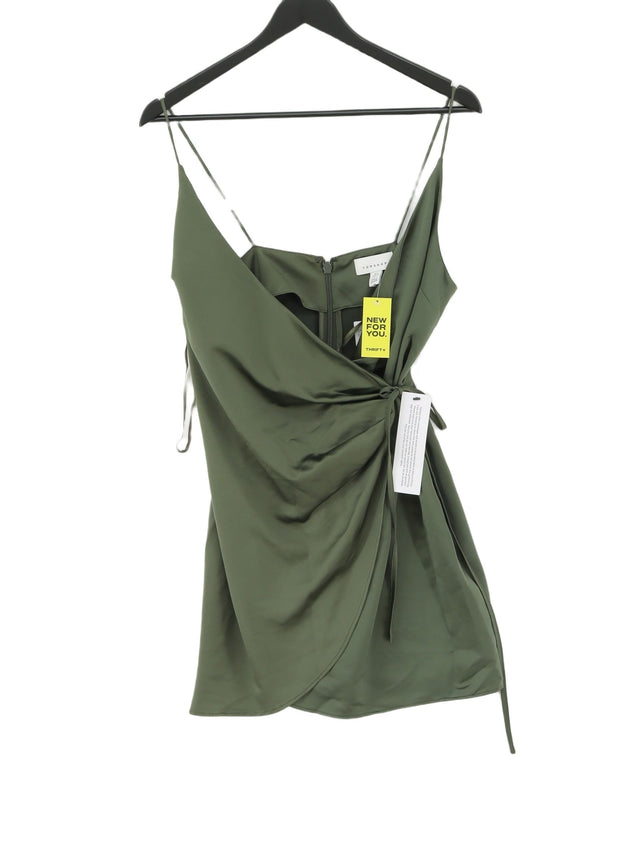 Topshop Women's Mini Dress UK 8 Green 100% Polyester