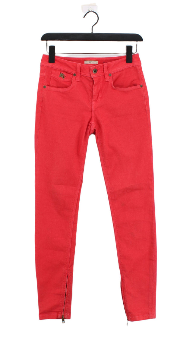 Burberry Women's Jeans W 26 in Red Cotton with Elastane, Polyester