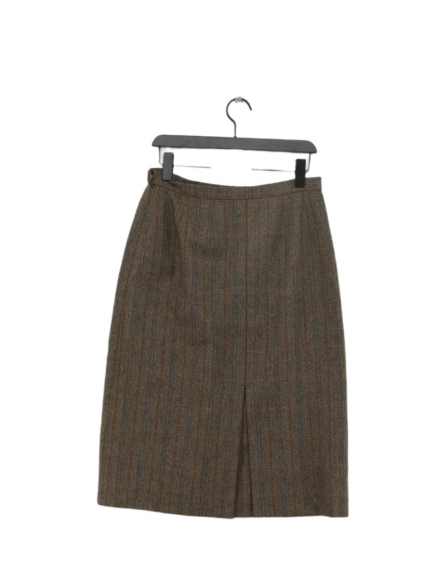 Burberry Women's Midi Skirt L Brown 100% Wool