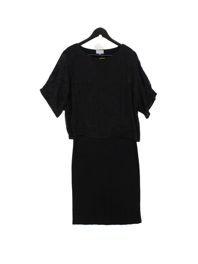 Jigsaw Women's Midi Dress M Black Lyocell Modal with Silk, Viscose