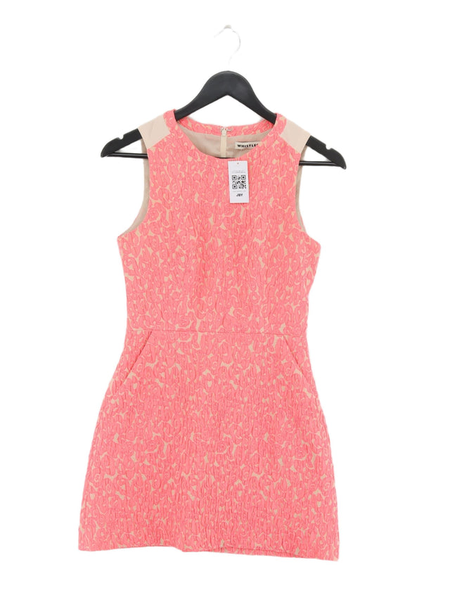 Whistles Women's Midi Dress UK 6 Pink 100% Polyester
