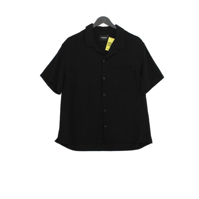 The Kooples Men's Shirt L Black Viscose with Wool