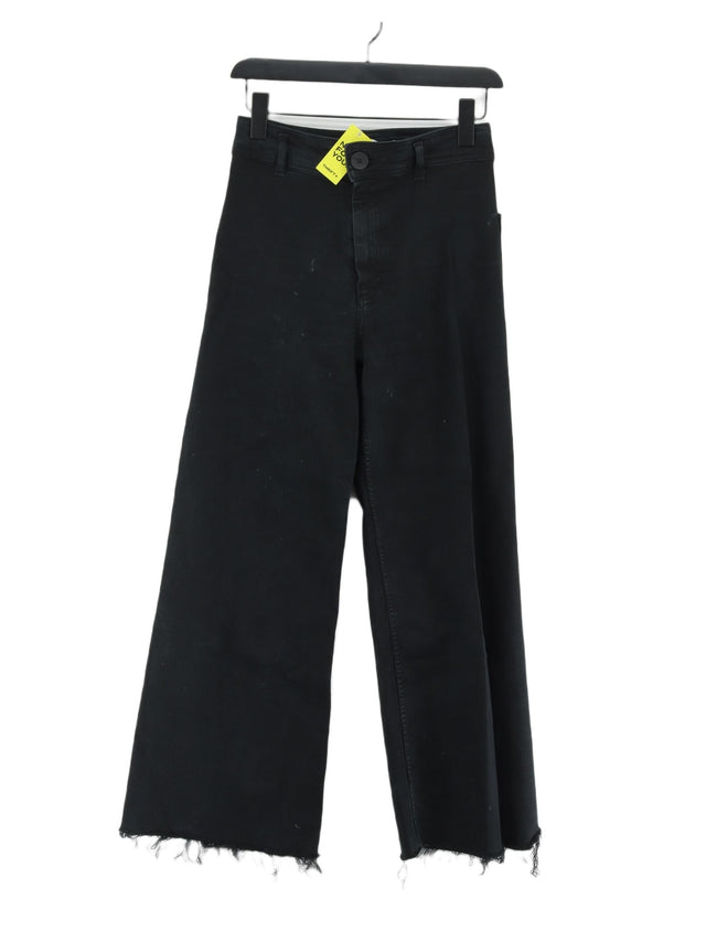 Zara Women's Jeans W 36 in Black Cotton with Elastane, Polyester