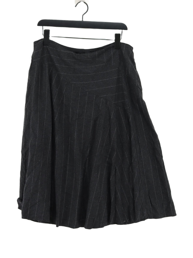 KEW Women's Midi Skirt UK 16 Grey Wool with Elastane, Nylon, Polyester, Viscose