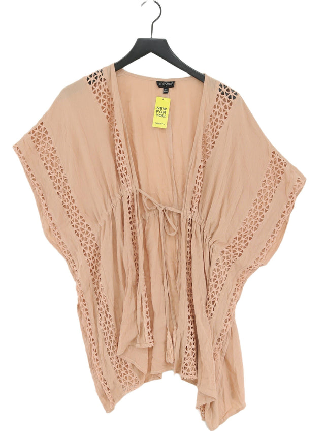 Topshop Women's Cardigan S Tan 100% Viscose