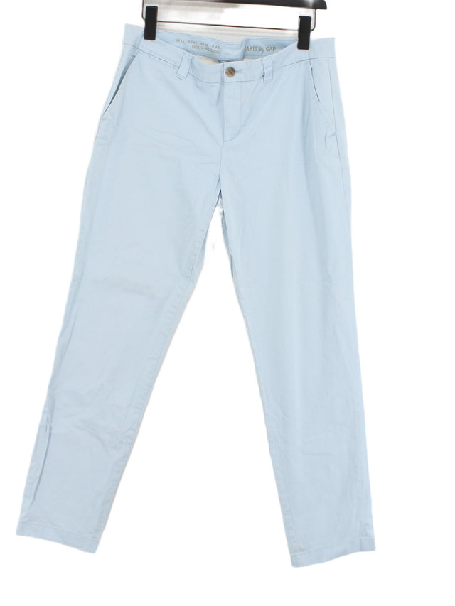 Gap Women's Suit Trousers UK 12 Blue Cotton with Elastane