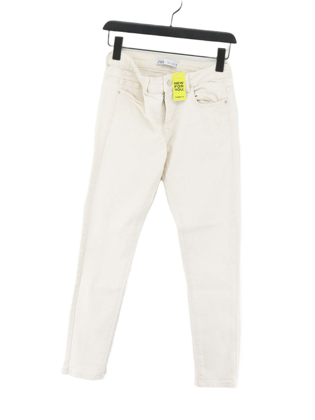 Zara Women's Jeans UK 10 White Cotton with Elastane