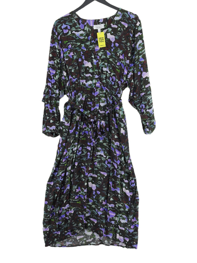 & Other Stories Women's Midi Dress UK 4 Black 100% Rayon