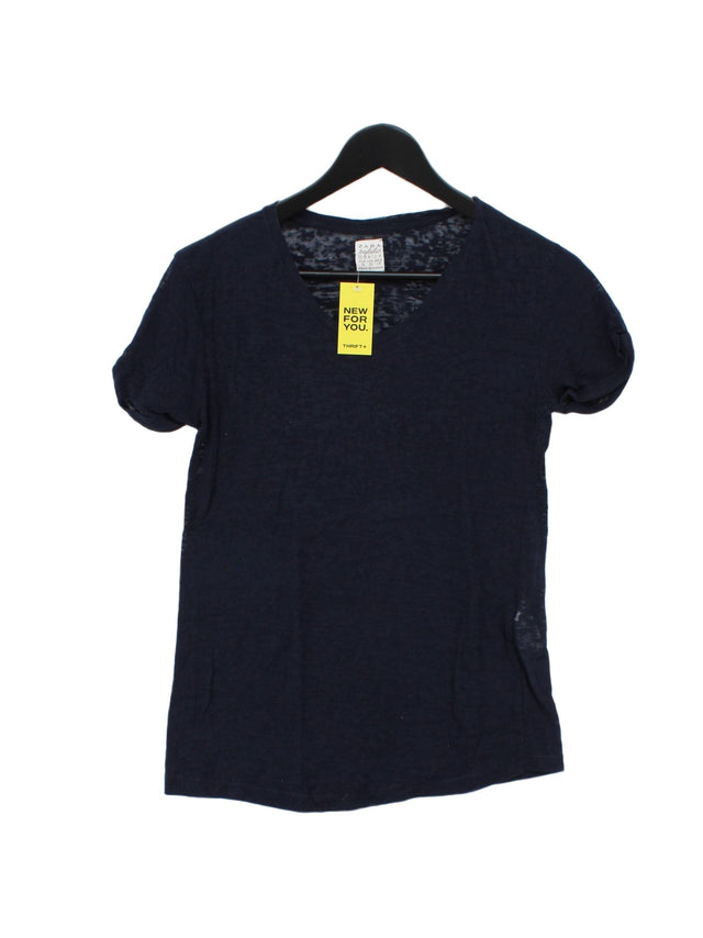 Zara Women's T-Shirt S Blue Cotton with Polyester