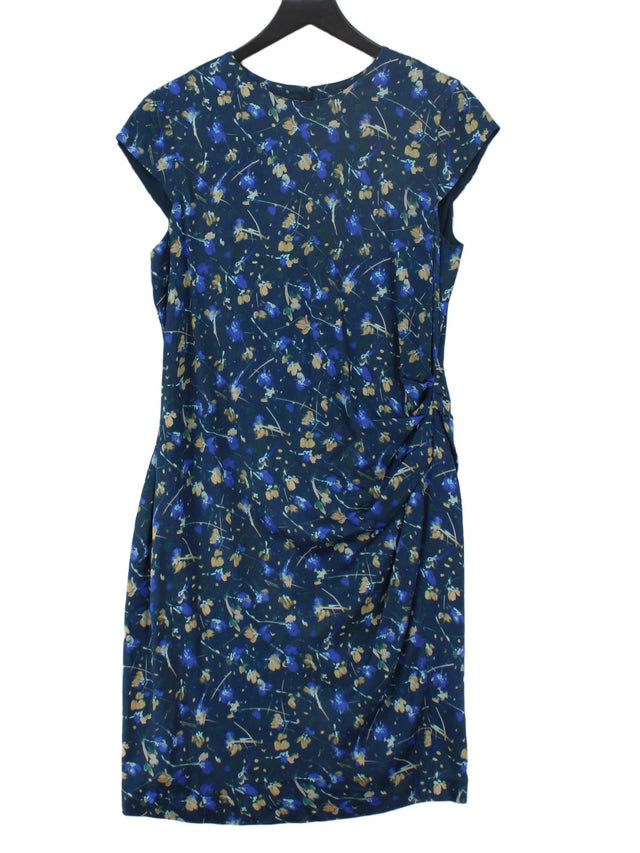 Jigsaw Women's Midi Dress UK 14 Blue Viscose with Elastane, Polyester