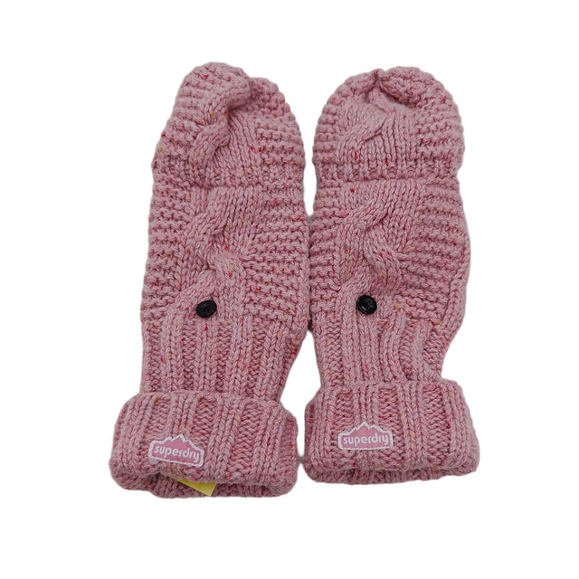 Superdry Women's Gloves Pink Polyester with Wool