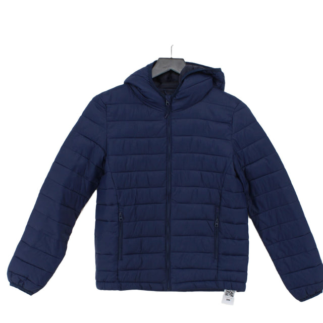 Pull&Bear Men's Coat S Blue 100% Polyester
