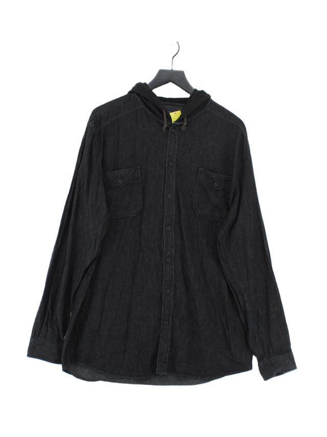 Lee Cooper Men's Shirt XL Black 100% Cotton