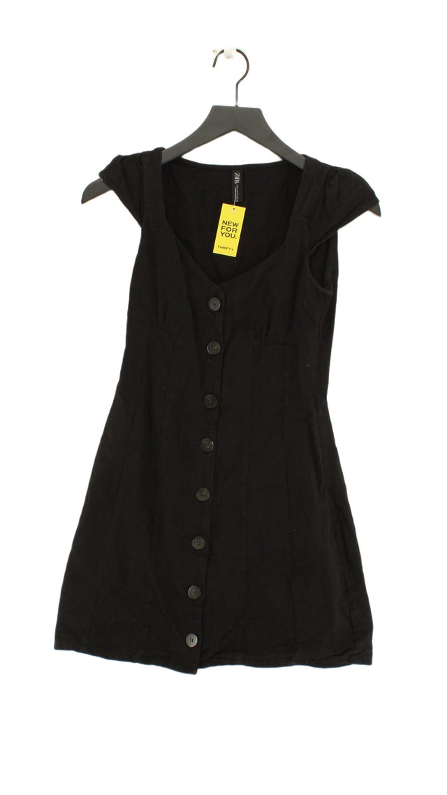 Zara Women's Midi Dress XS Black 100% Cotton