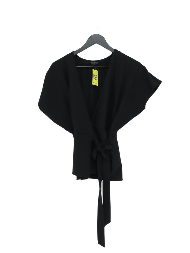 Topshop Women's Top UK 8 Black Polyester with Elastane