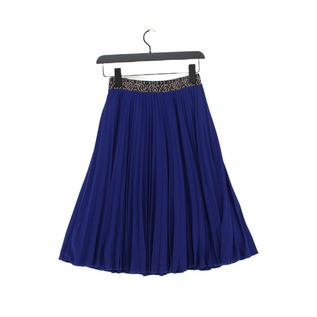 Oliver Bonas Women's Midi Skirt UK 10 Blue Polyester with Elastane