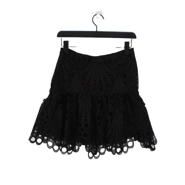 French Connection Women's Midi Skirt UK 8 Black Polyester with Elastane, Viscose
