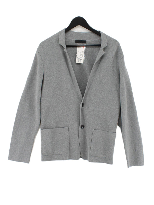 Uniqlo Women's Jacket S Grey Cotton with Polyester