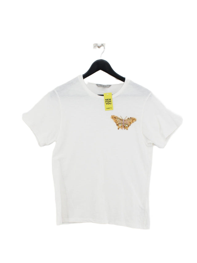 Oliver Bonas Women's T-Shirt UK 8 White 100% Cotton