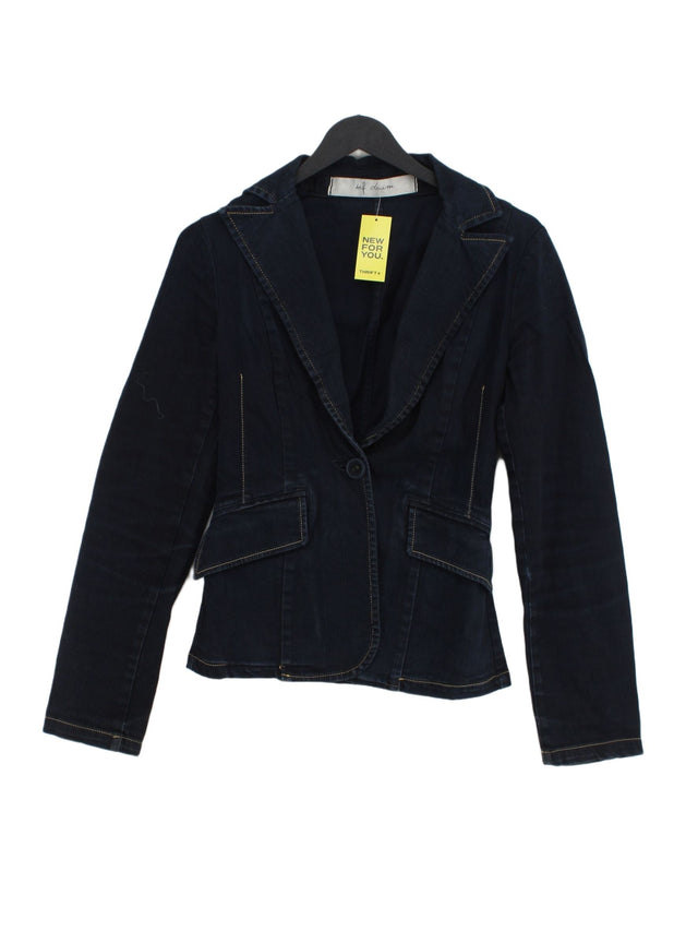 Zara Women's Jacket S Blue Cotton with Wool