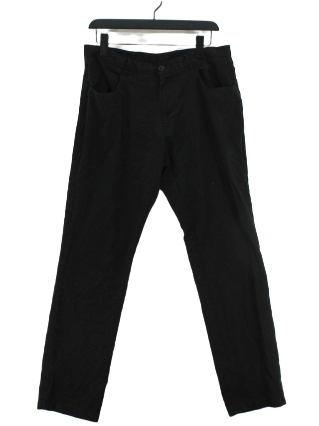 Next Men's Trousers W 34 in Black Polyester with Viscose