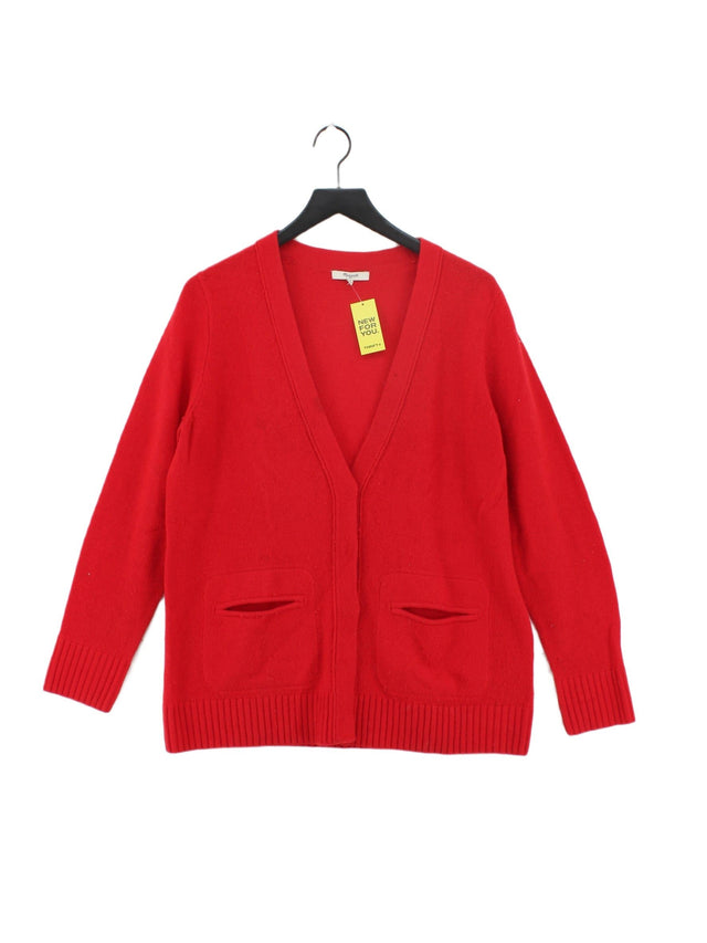 Madewell Women's Cardigan L Red 100% Wool