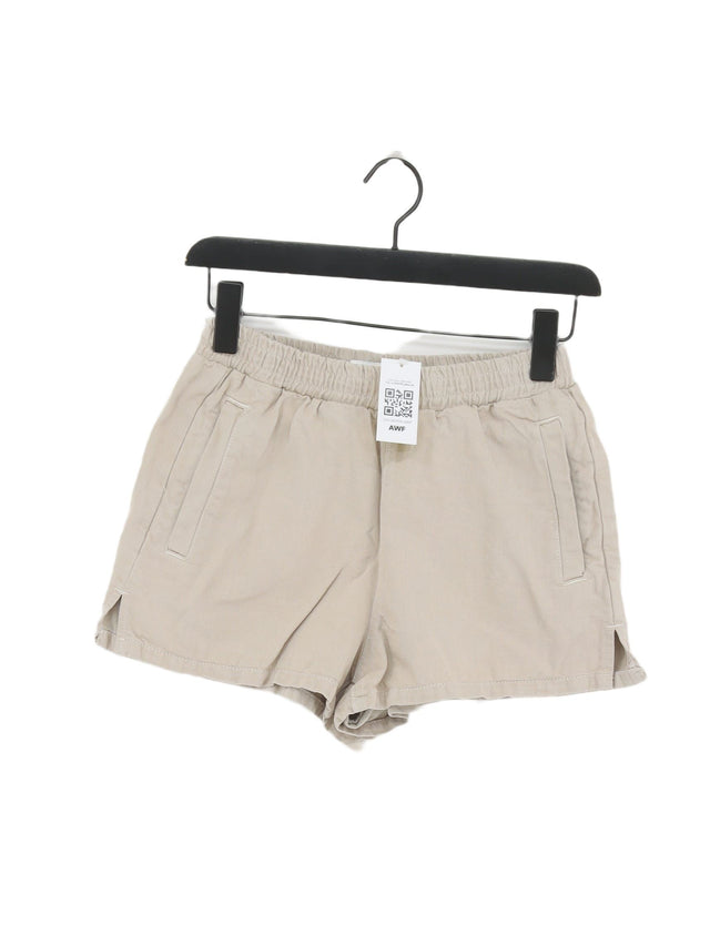 Topshop Women's Shorts UK 6 Cream Cotton with Lyocell Modal, Polyester
