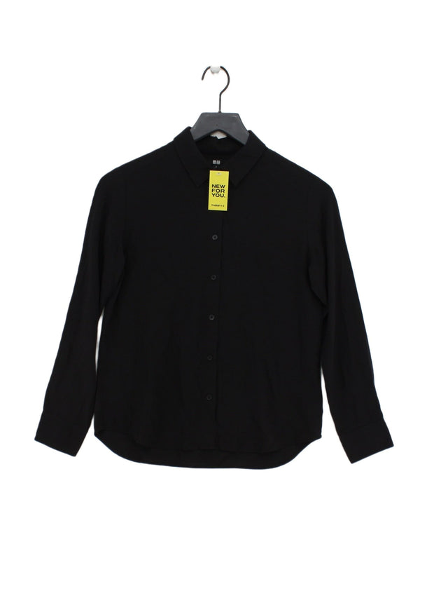 Uniqlo Women's Shirt S Black Rayon with Polyester
