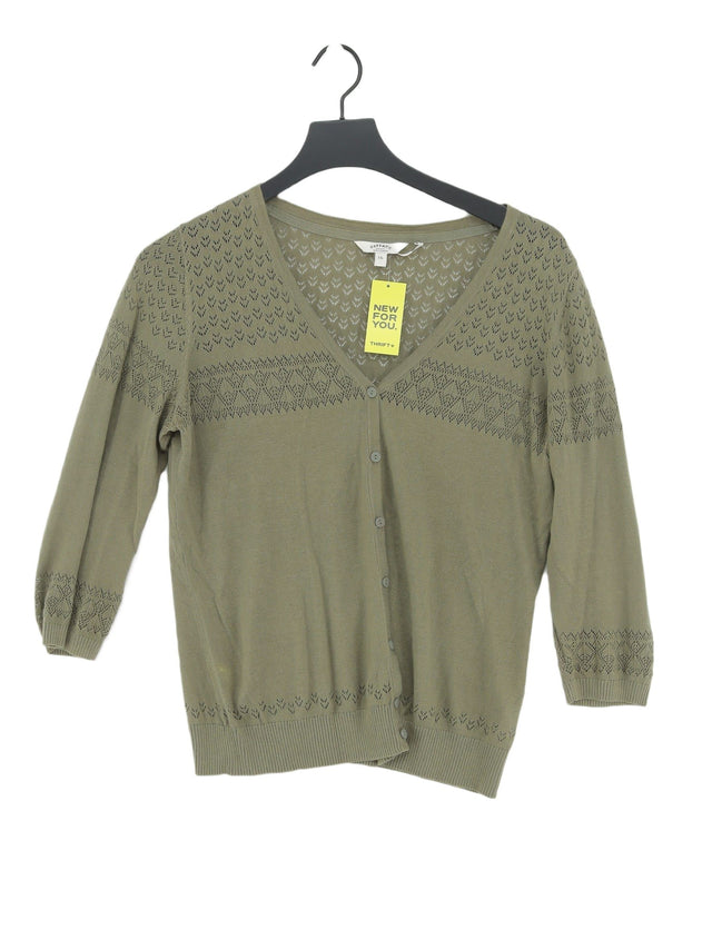 FatFace Women's Cardigan UK 16 Green 100% Cotton