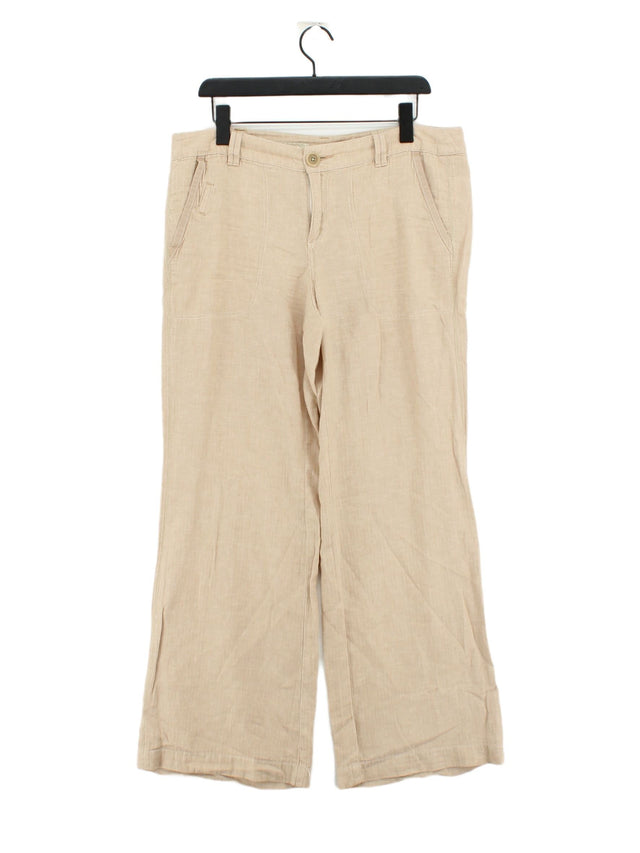 Pilcro And The Letterpress Women's Trousers W 36 in Tan Linen with Cotton