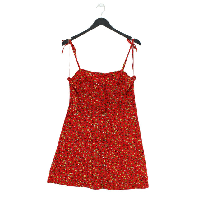 Topshop Women's Mini Dress UK 10 Red Polyester with Elastane