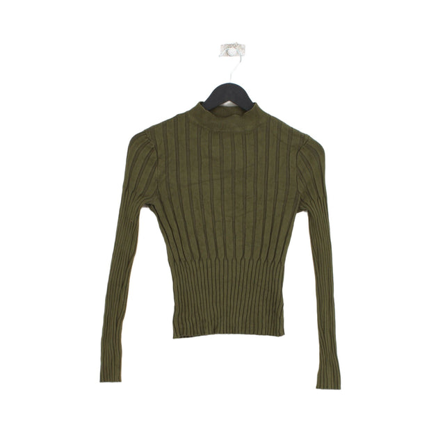 Brave Soul Women's Jumper S Green Viscose with Polyamide