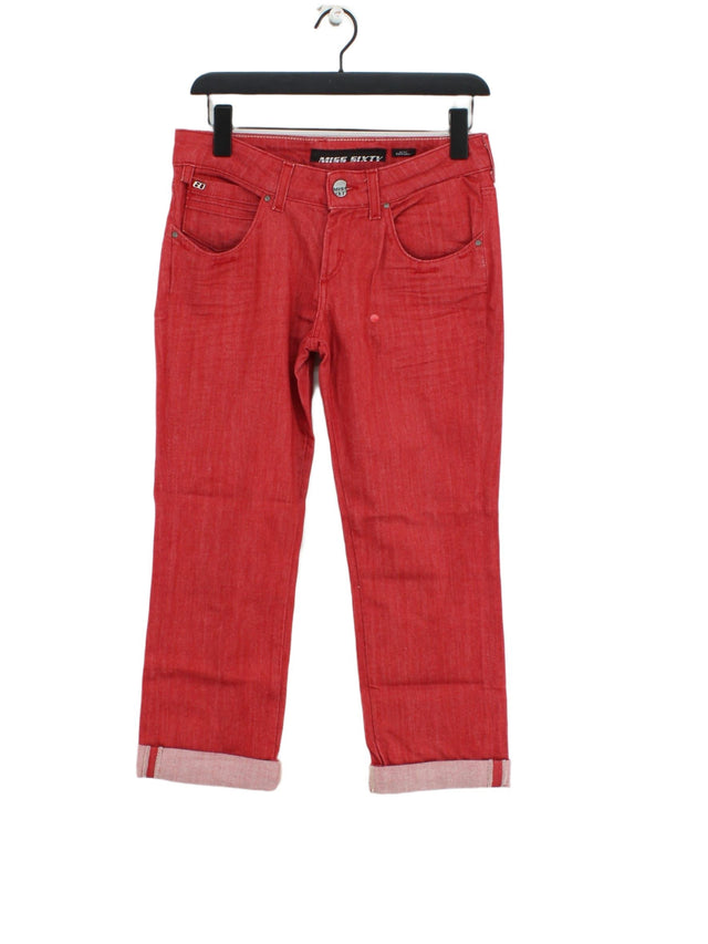 Miss Sixty Women's Jeans W 28 in Red Cotton with Elastane
