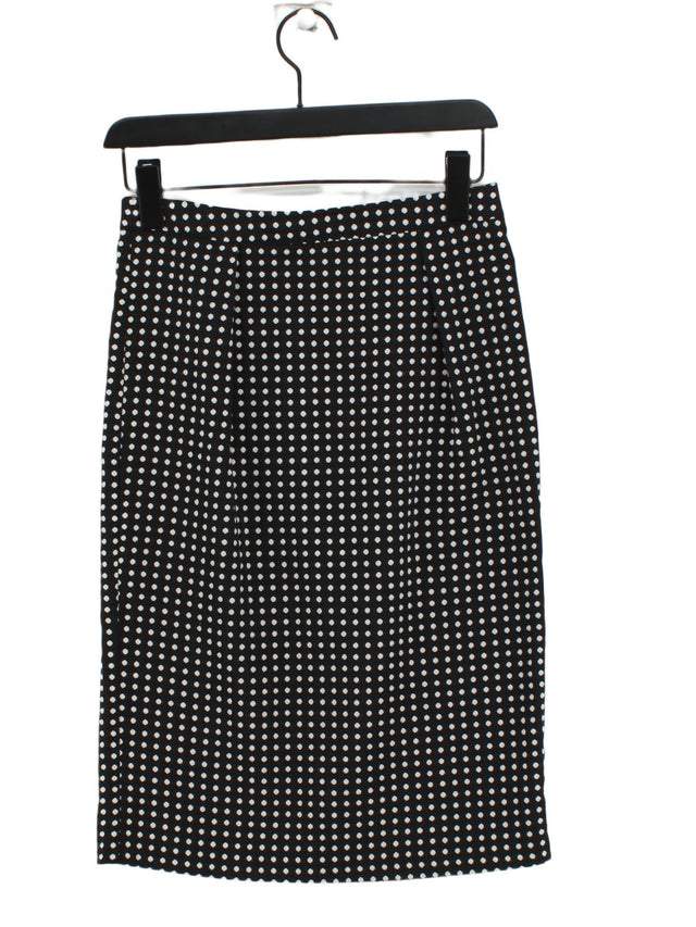 Arte Women's Midi Skirt UK 8 Black Polyester with Cotton