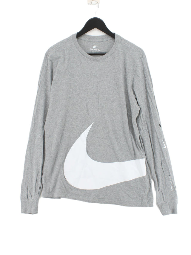 Nike Men's T-Shirt L Grey 100% Cotton