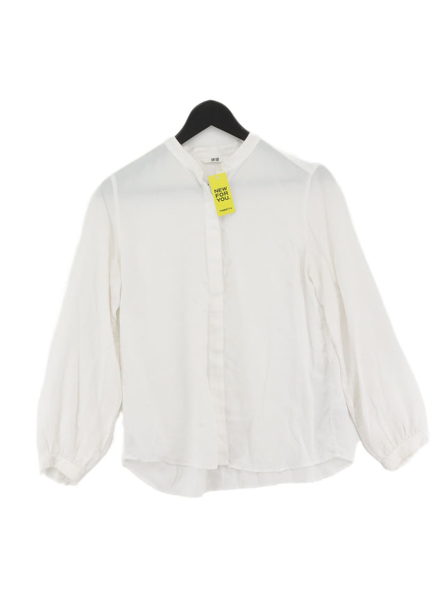 Uniqlo Men's Shirt XS White Viscose with Polyester