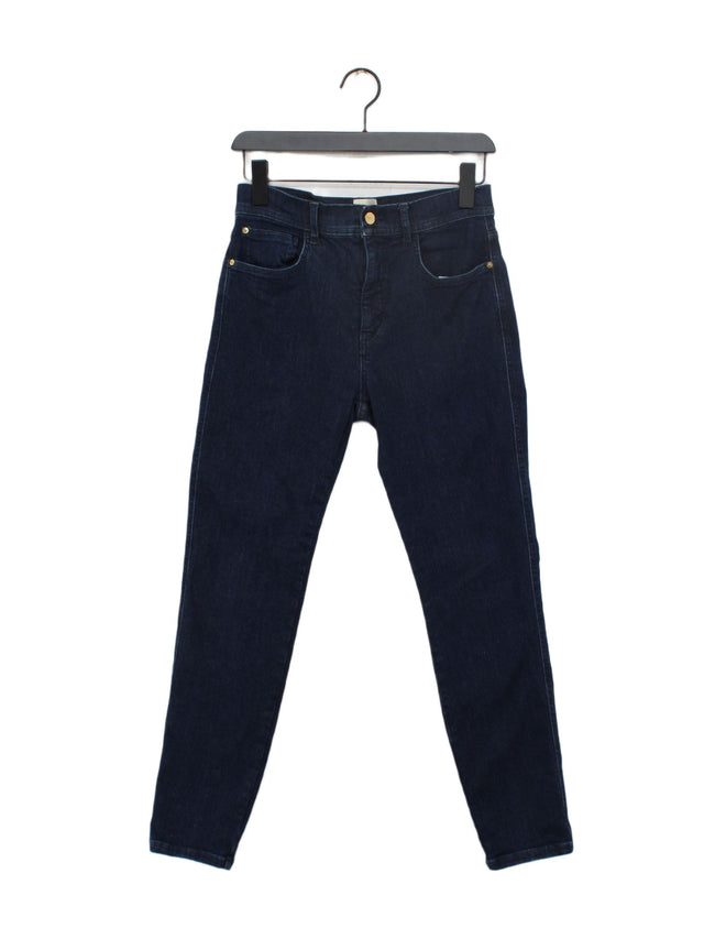 Sezane Women's Jeans W 30 in Blue Cotton with Elastane, Polyester
