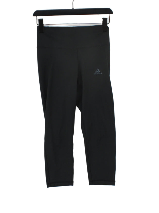 Adidas Women's Sports Bottoms S Black Polyester with Elastane, Spandex