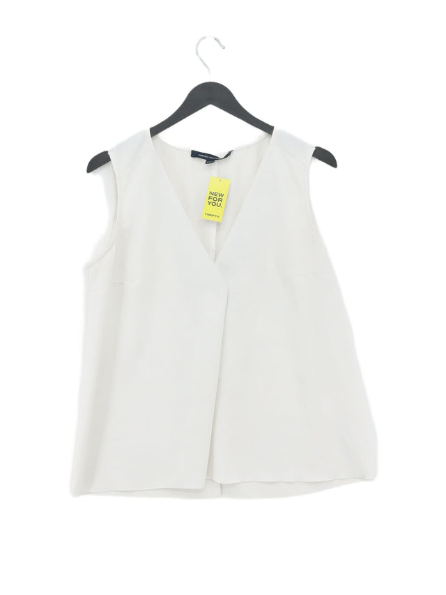 French Connection Women's Top UK 12 White 100% Polyester