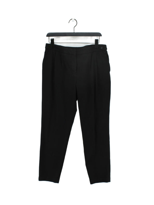 Next Women's Suit Trousers UK 12 Black Polyester with Elastane, Viscose