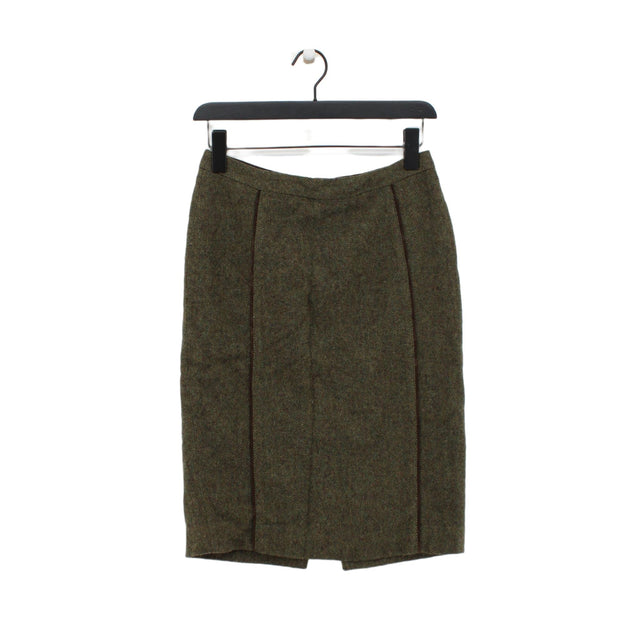 Joules Women's Midi Skirt UK 8 Green Wool with Polyester, Viscose