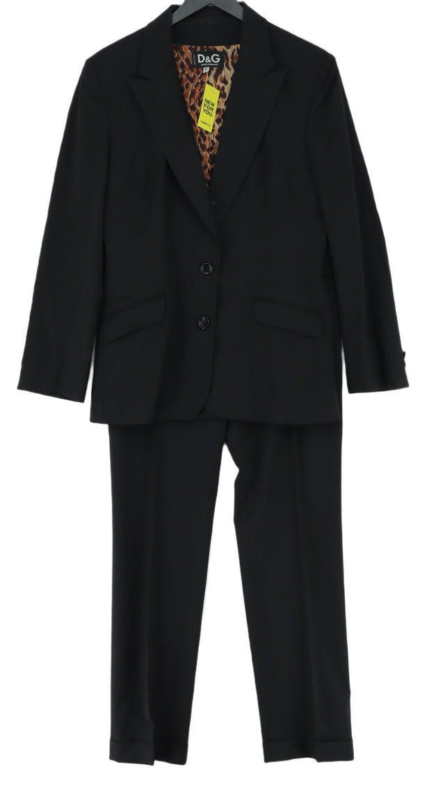 Dolce & Gabbana Women's Two Piece Suit M Black Wool with Nylon, Other, Viscose
