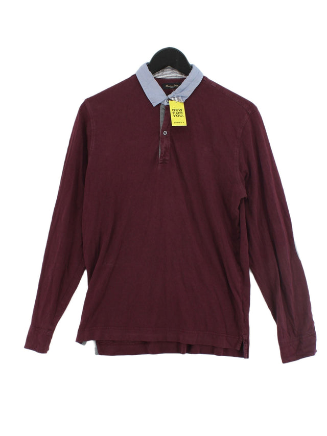 Massimo Dutti Men's Shirt M Purple 100% Cotton