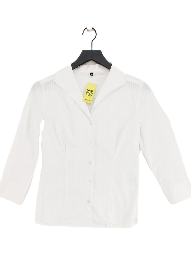 Hobbs Women's Shirt UK 8 White Cotton with Elastane